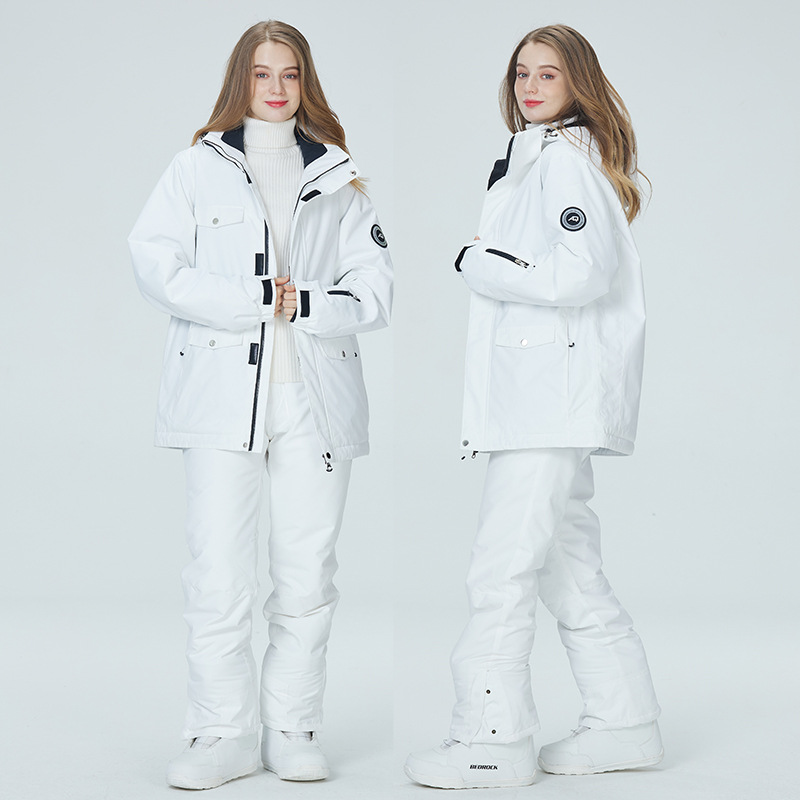 Ski Pants Waterproof - Combinaison de Ski blanc pur 10K