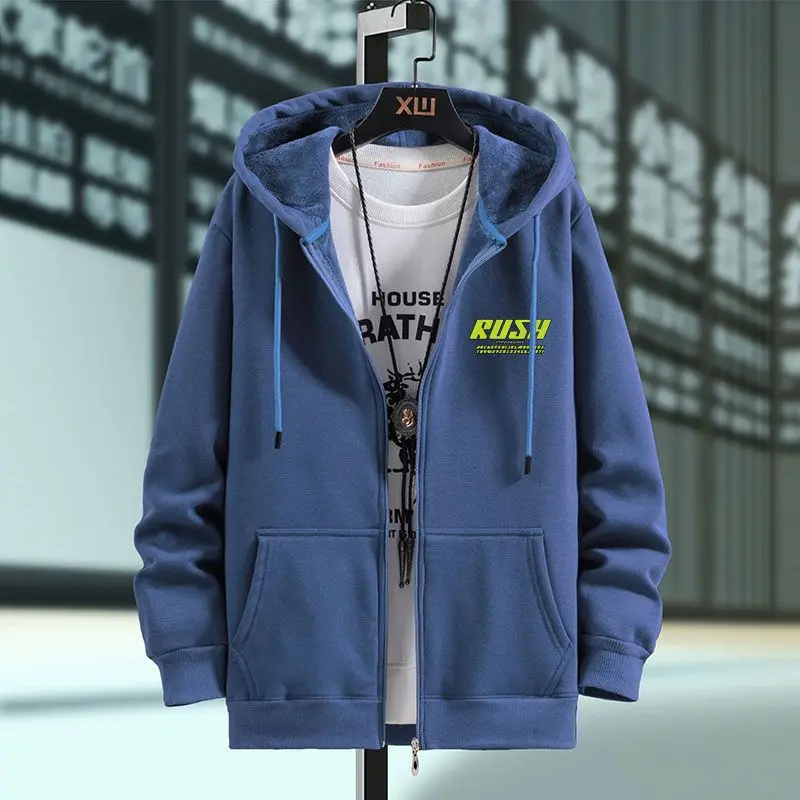 Winter Clothing Offer - Sweat-shirt à capuche bleu uni pour
