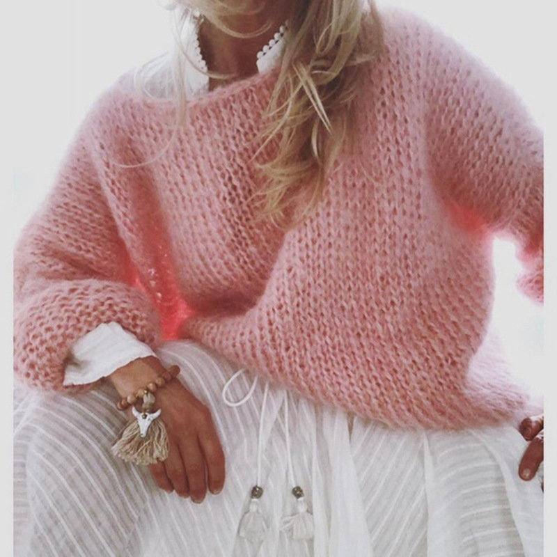 Winter Clothing Amazon - Pull décontracté en mohair pour femmes,