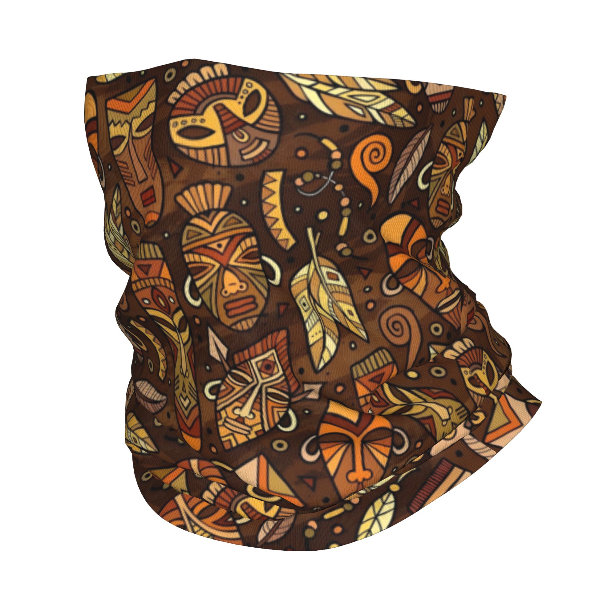 Wool Balaclava Knit - Cache-cou Bandana à Motif Masque Tribal