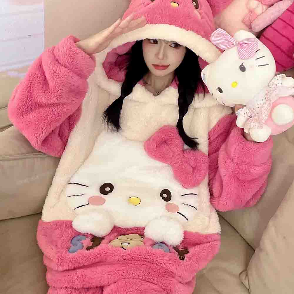 Winter Clothing Cute - Pyjama en velours corail chaud à