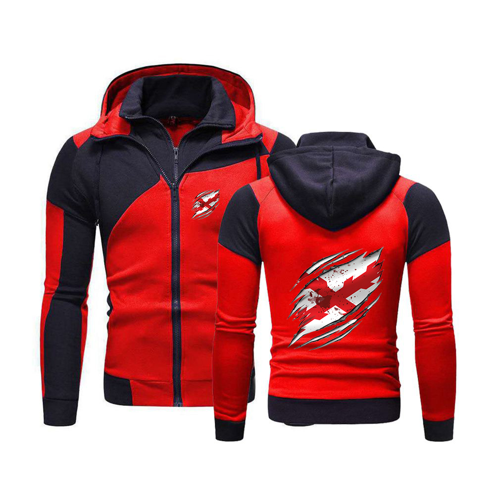Winter Clothing In Spanish - Manteau pour hommes bordeaux croix espagnole