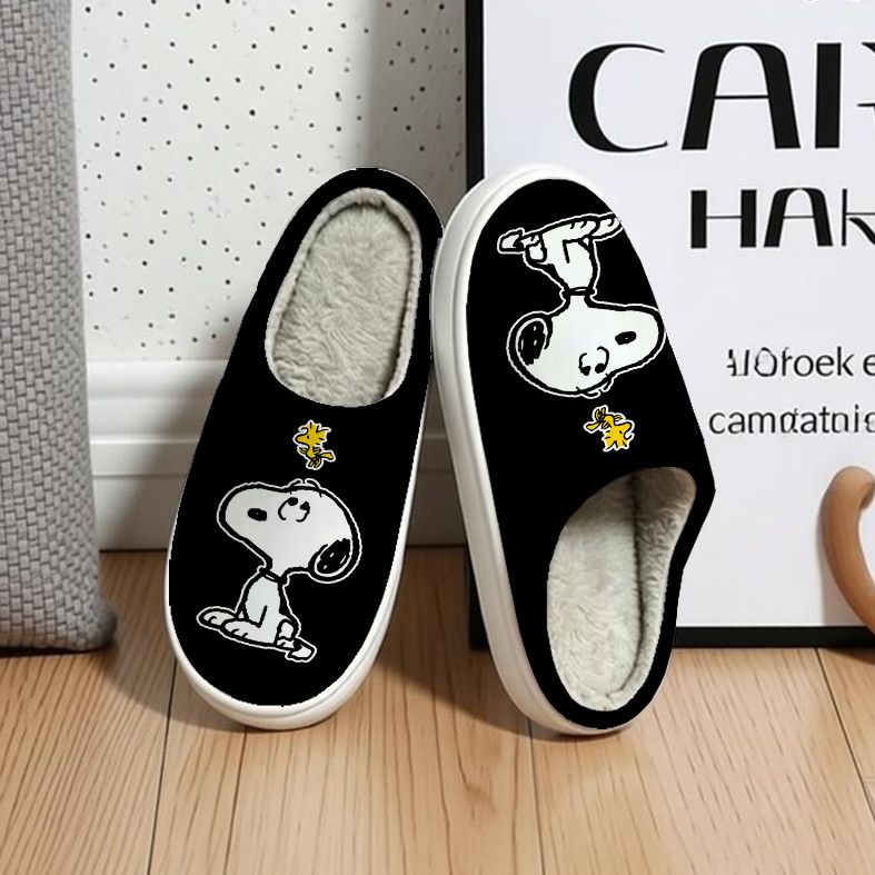 Winter Clothing Cute - Pantoufles en coton Snoopy Peanuts mignonnes,