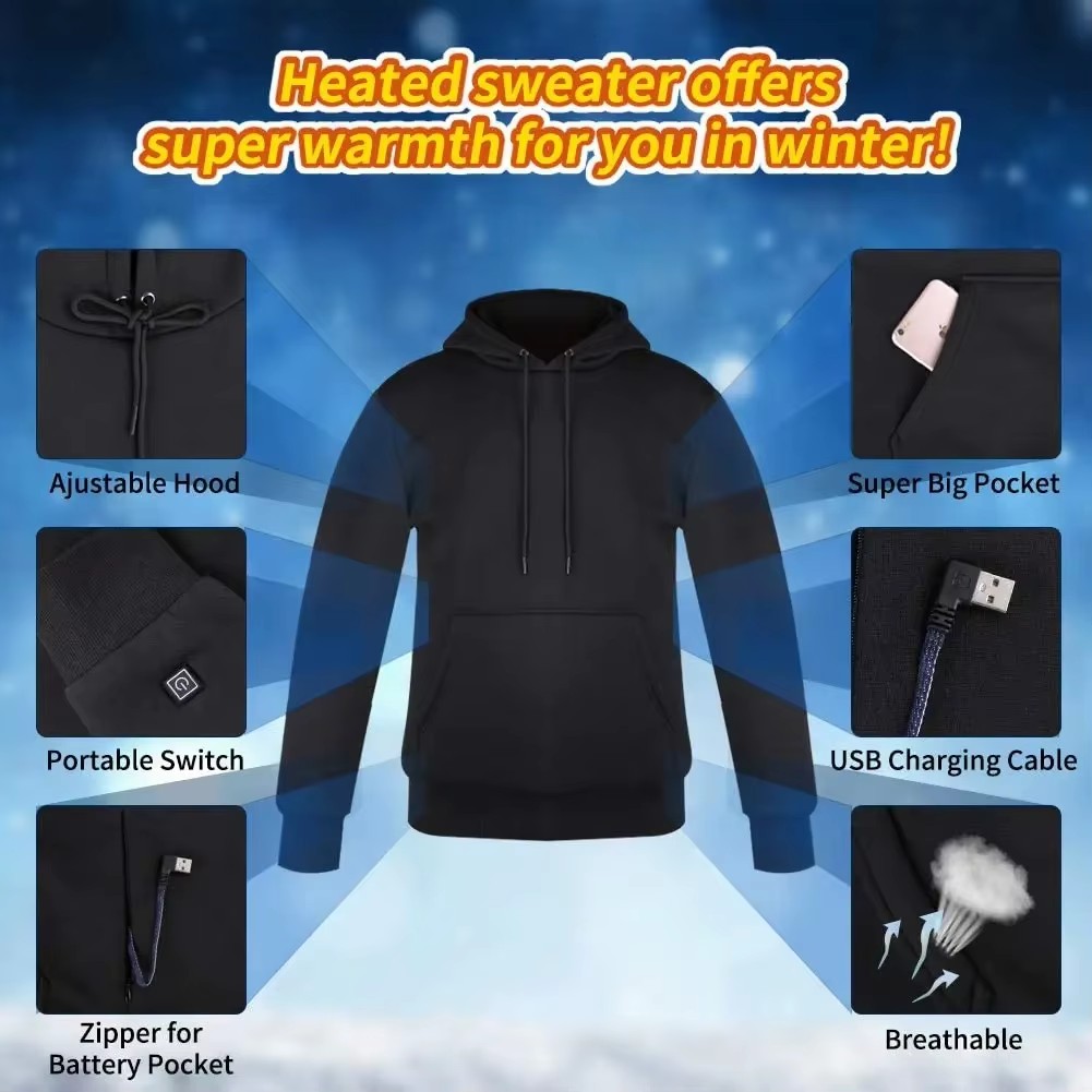 Sweat-shirts chauffants USB po - Winter Clothing Matching avis et prix