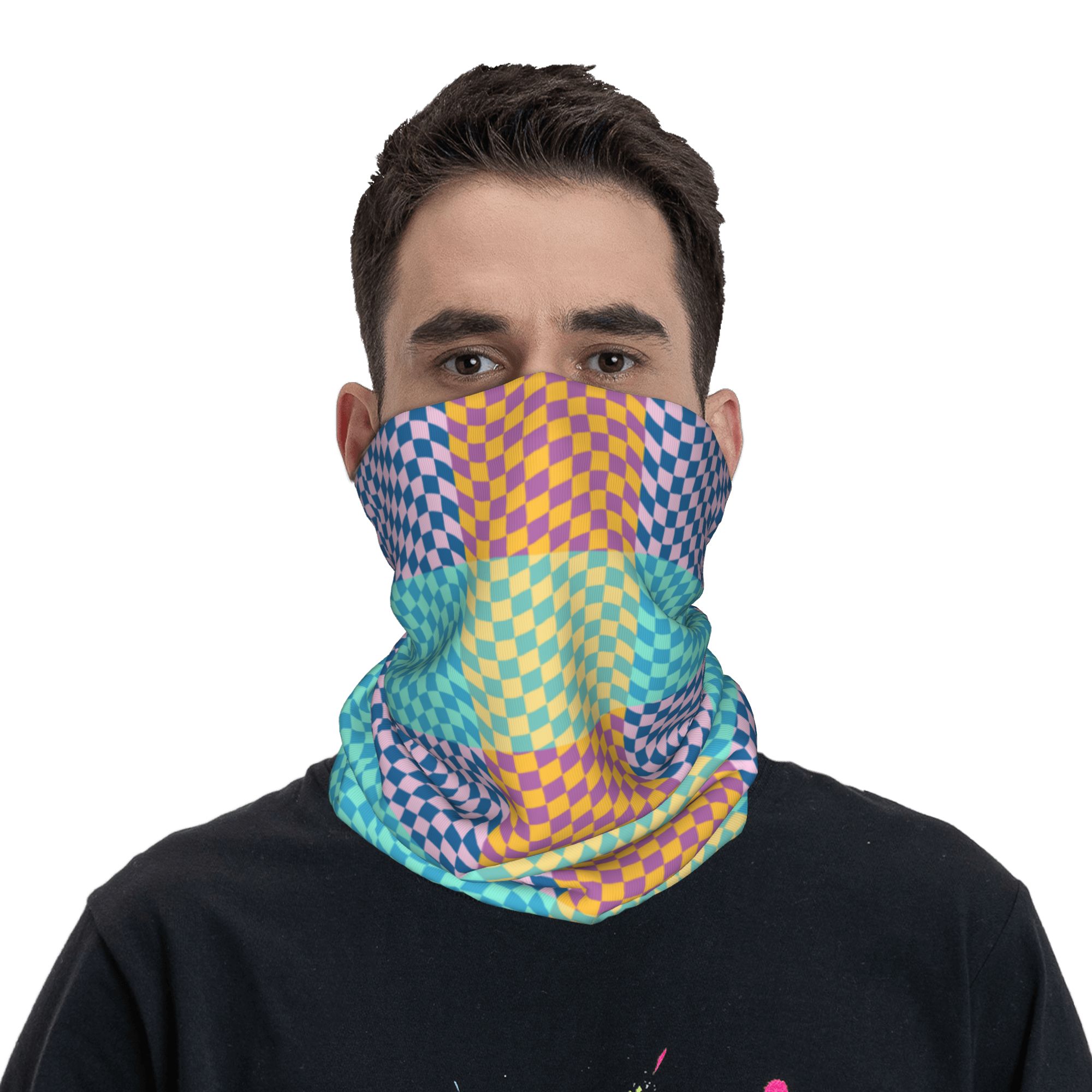Cache-cou Bandana à carreaux c - Wool Balaclava Knit avis et prix